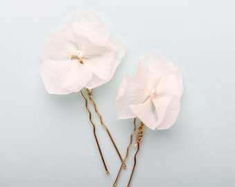 accesorios para el cabello de la boda alfiler de pelo de hortensia blanca alfiler de pelo nupcial flores secas bodas del bosque alfiler de pelo rústico