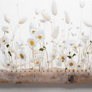 Flower bar with dried flowers, birch wooden shelf, Flower meadow, Table decoration, Wall decoration, Dried flowers, Wooden bar, DIY set