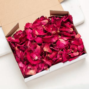 Petali di rosa secchi, fiori di rosa rossa, coriandoli naturali per matrimonio, decorazione floreale, foglie di rosa vere, fiori naturali, coriandoli per matrimonio