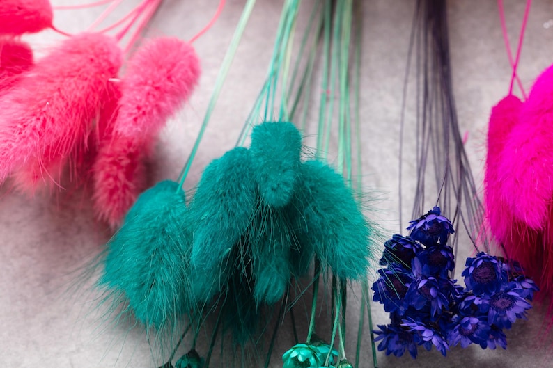 Colorful dried flowers, flower DIY Mix, DIY set, Flower Box, wedding DIY, dried flower bouquet, Bright rainbow, lagurus, Creative Projects, 画像 5