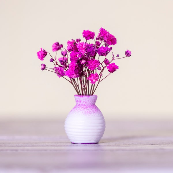 Dollhouse Miniature vase with flowers baby breath, Dollhouse Miniature, Flower, Mini Bouquets, Geschenkverpackung, Dollhouse, Miniatur Vase,