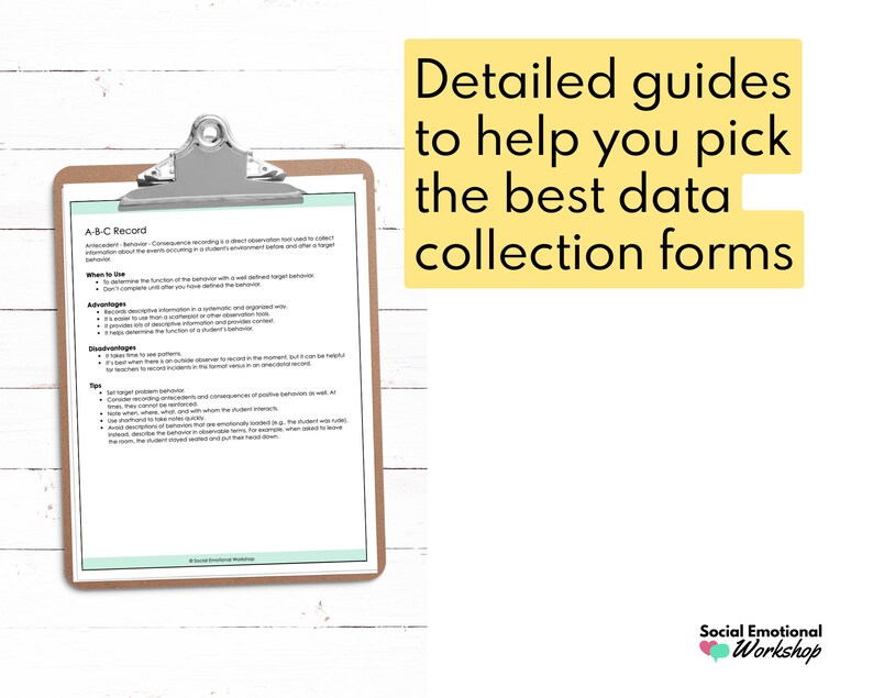 Editable Behavior Data Collection Sheets & Student Documentation Forms ...