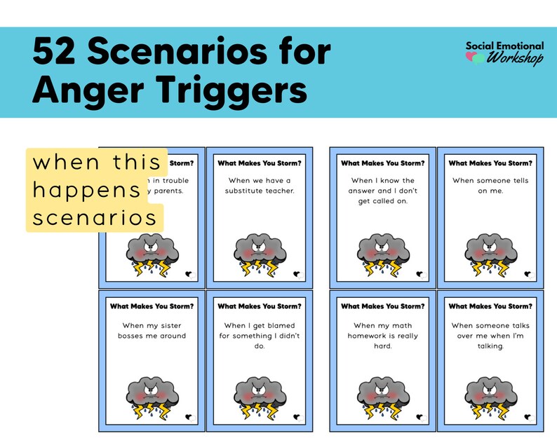 Anger Management Counseling Game - Anger Triggers & Anger Thermometer ...