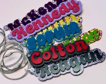 Bag Tags Personalized Backpack Tag For Kids Name Personalized Name Tag For Backpack Keychain Custom Name Tag For Backpack ID Tag For School