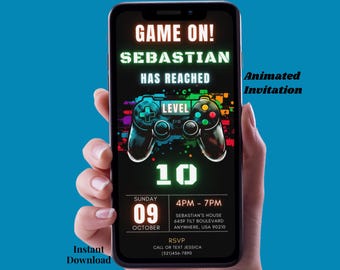 Gaming Invitation Digital Birthday Invitation Boy Gaming Birthday Invitation Video Game Birthday Party Invitation Video Invitation Birthday