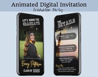 Digital Graduation Party Invitation Custom Personalized Shareable Announcement for Students Graduates Families High School College 2025