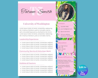 Sorority Resume And Cover Letter Template Social Resume For Rush Sorority Rush Resume Template Sorority Recruitment Resume And Cover Letter