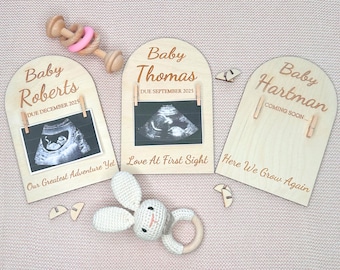 Personalized Ultrasound Pregnancy Frame Engraved Baby Announcement Sign Sonogram Pregnancy Announcement Ultrasound Gift Grandparent Dad Mom