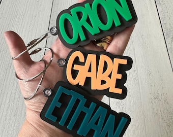 Personalized Backpack Bag Tag Boy Bookbag Keychain Custom Luggage Tag