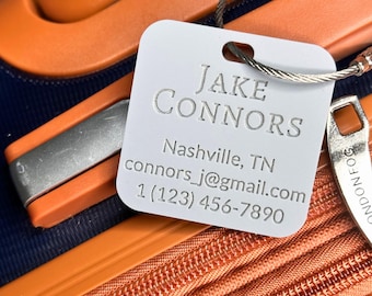 Custom Luggage Tag Personalized For Travel Gift Idea For Wedding Welcome Gift For Graduate Travel Essential Bag Identifier Name Tag Address