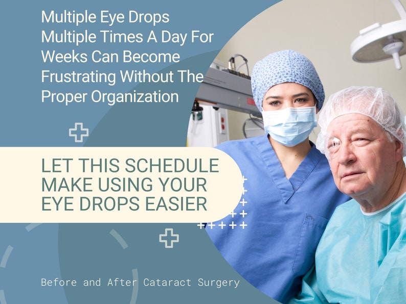 Cataract Eye Drop Schedule for Cataract Surgery Medication Tracker Eye