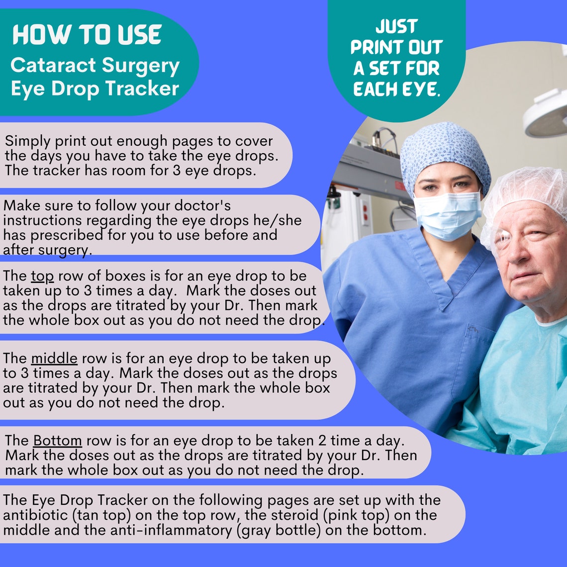 Cataract Surgery Eye Drop Tracker Eye Drop Schedule for Cataract