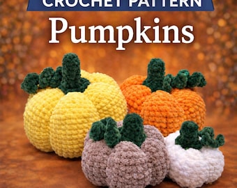 Beginner Crochet Pumpkin Pattern, Amigurumi PDF, 4 Sizes, Fall Decor (Digital Download)