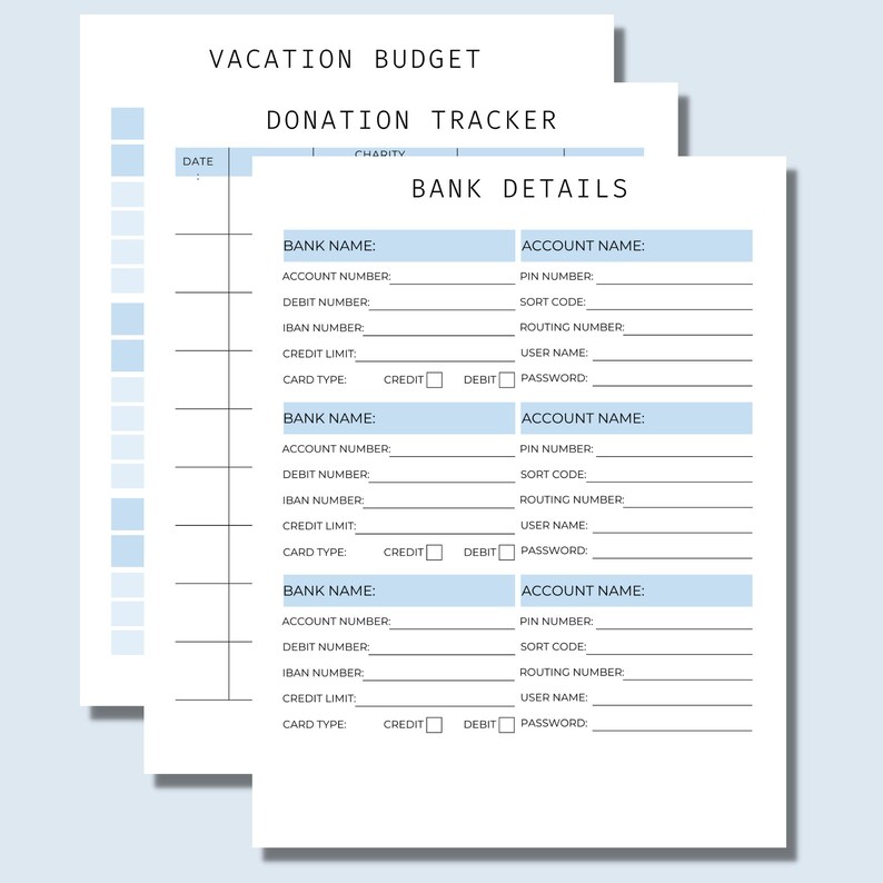 Adhd ultimate planner budget sheet printable planner downloadable
