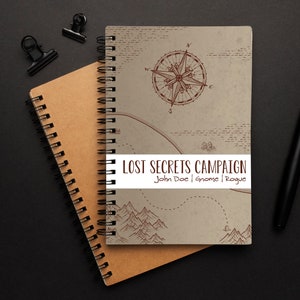 Custom Campaign Journal | Dungeons and Dragons 5e | Adventure Map | Spiral Notebook | Character Journal