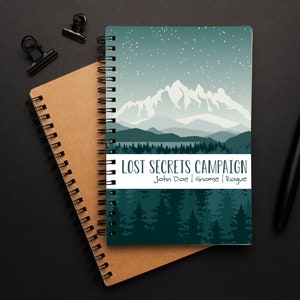 Custom Campaign Journal | Dungeons and Dragons 5e | Green Hills | Spiral Notebook | Character Journal