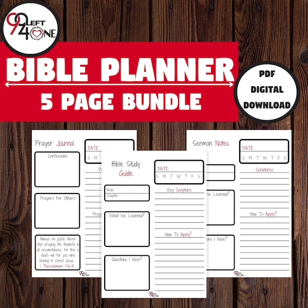 Bible Planner Printable, Faith Based Journal, Bible Study Printable, Digital Faith Planner, Digital Prayer Journal, Digital Bible Study