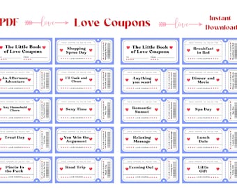Love Coupon Book for Her, Printable Love Coupons, Valentines Love Coupons, Birthday Gift for Her ...