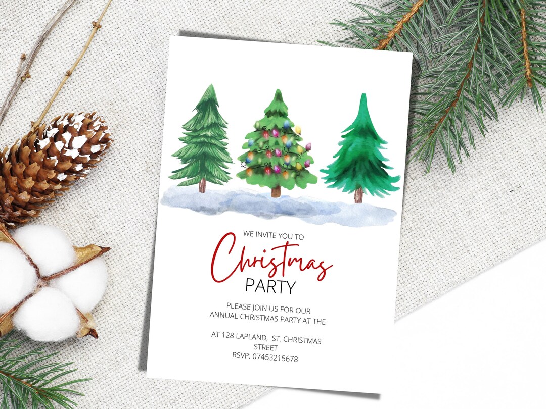 Christmas Party Invitation, Christmas Party Invite, Christmas Party