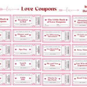 Love Coupon Book for Her, Printable Love Coupons, Valentines Love ...