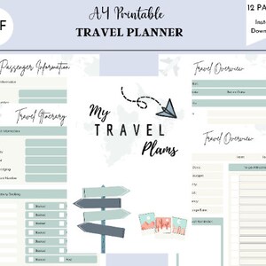 PRINTABLE Travel Planner | Vacation Planner, Trip Planner, Vacation Organizer, Holiday Planner, Travel Journal, Printable Planner