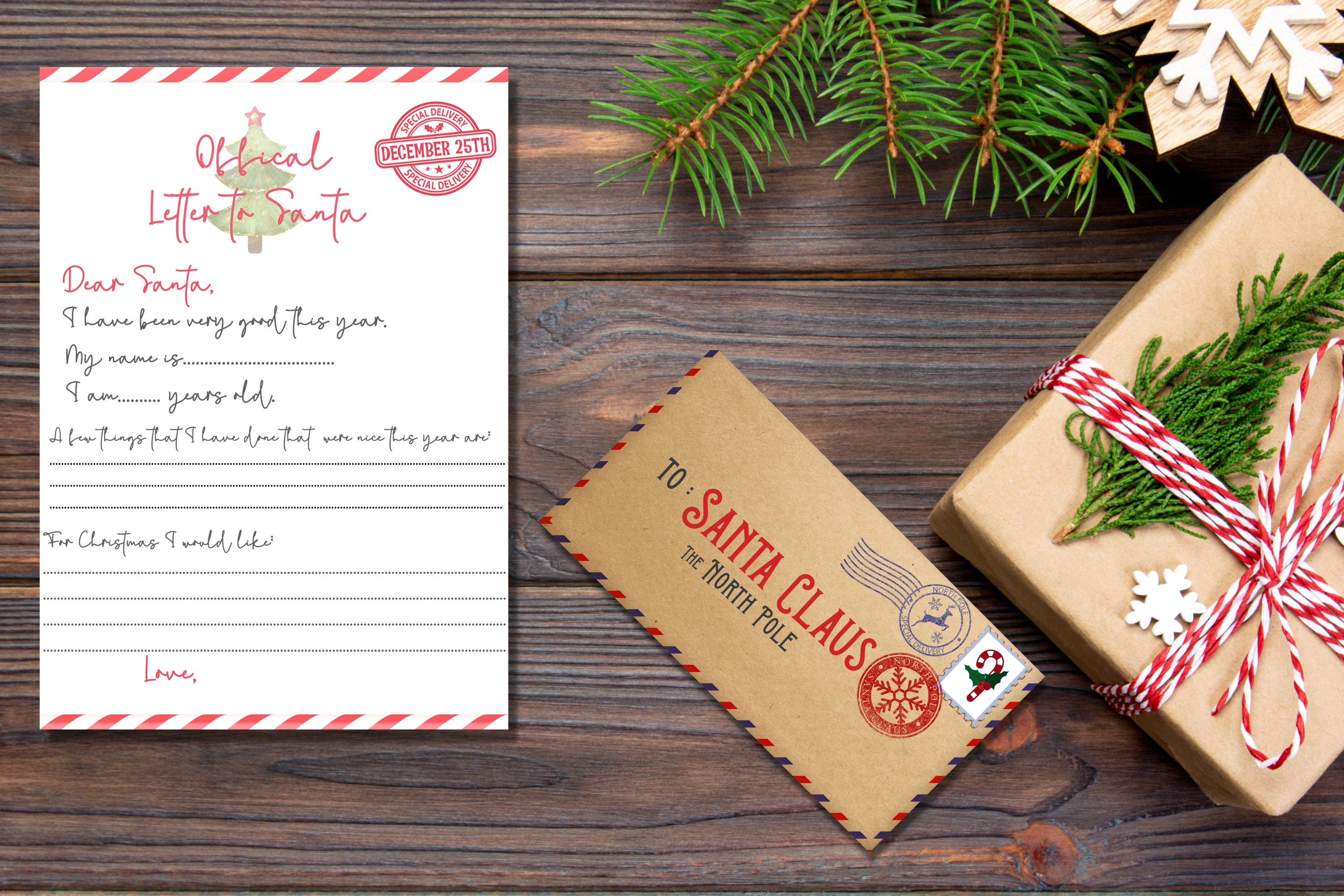 Letter to Santa Claus, Father Christmas Letter, Christmas Wish List