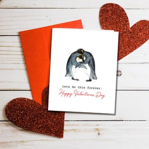Carte de Saint Valentin imprimable, carte de Saint Valentin modifiable, vous êtes mon pingouin, pingouin Saint Valentin, jolie carte de Saint Valentin, Couple de pingouin, amour