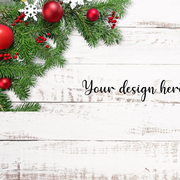 Christmas Flatlay, Product Background Mockup, Christmas Digital Backdrop, Photo Design Flat Lay Mock Up, Christmas Digital Background