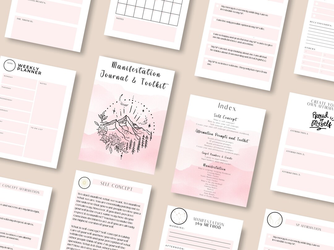 Manifestation Planner Printable, Dream Journal Digital, Mental Health ...