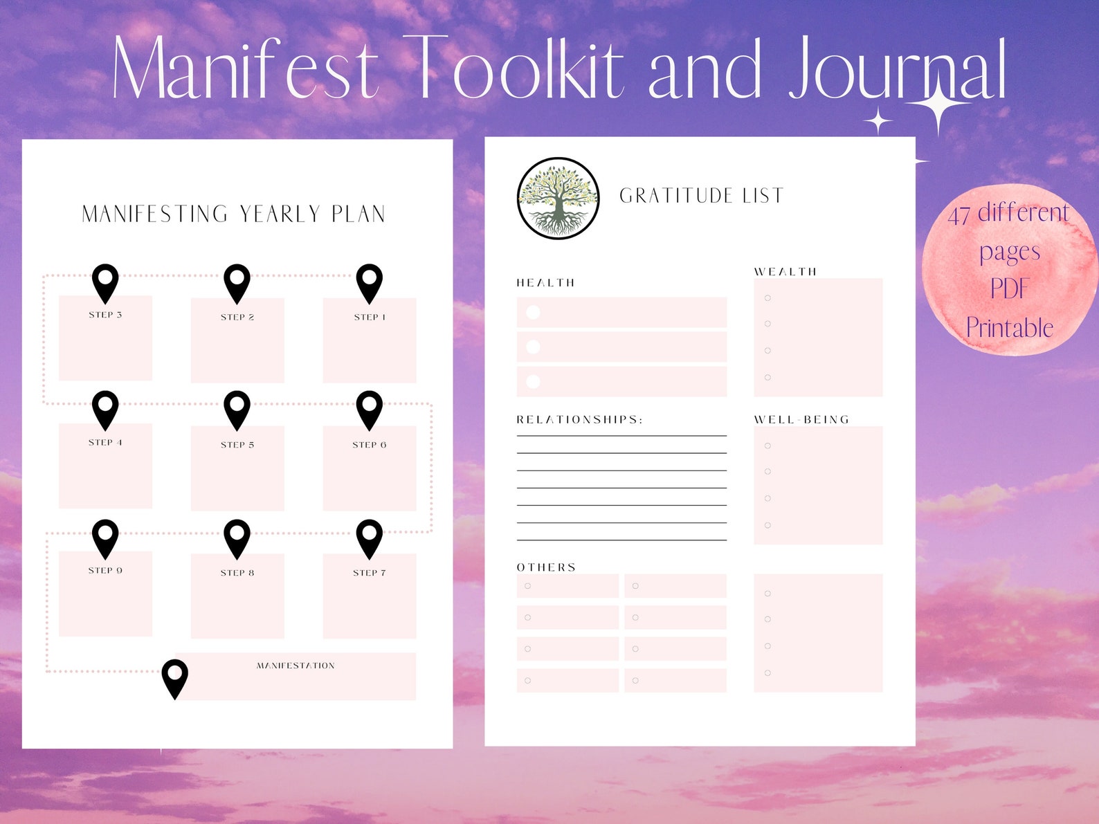 Manifestation Planner Printable | Dream Journal Digital | Spirituality ...