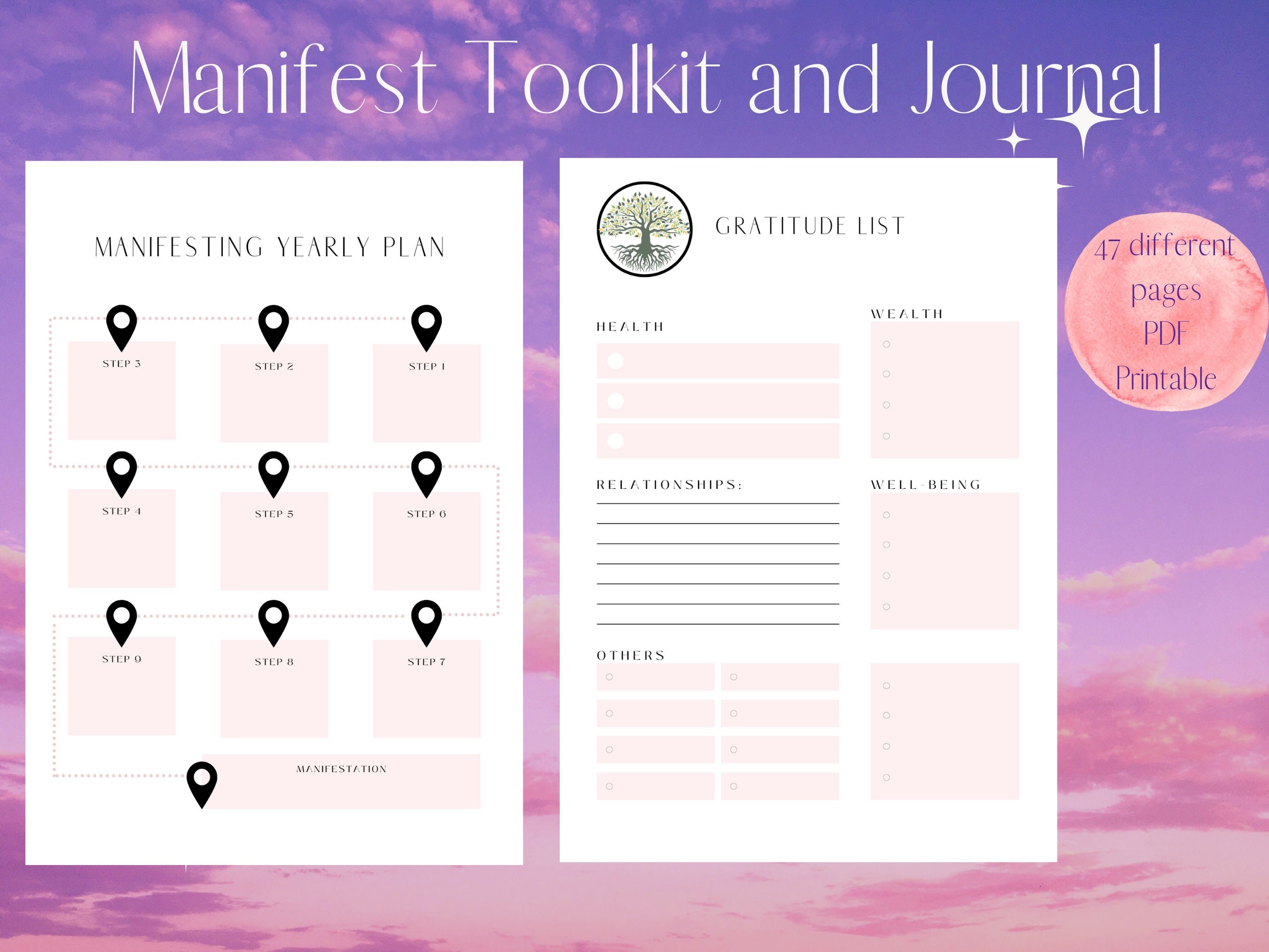 Manifestation Planner Printable | Dream Journal Digital | Spirituality ...