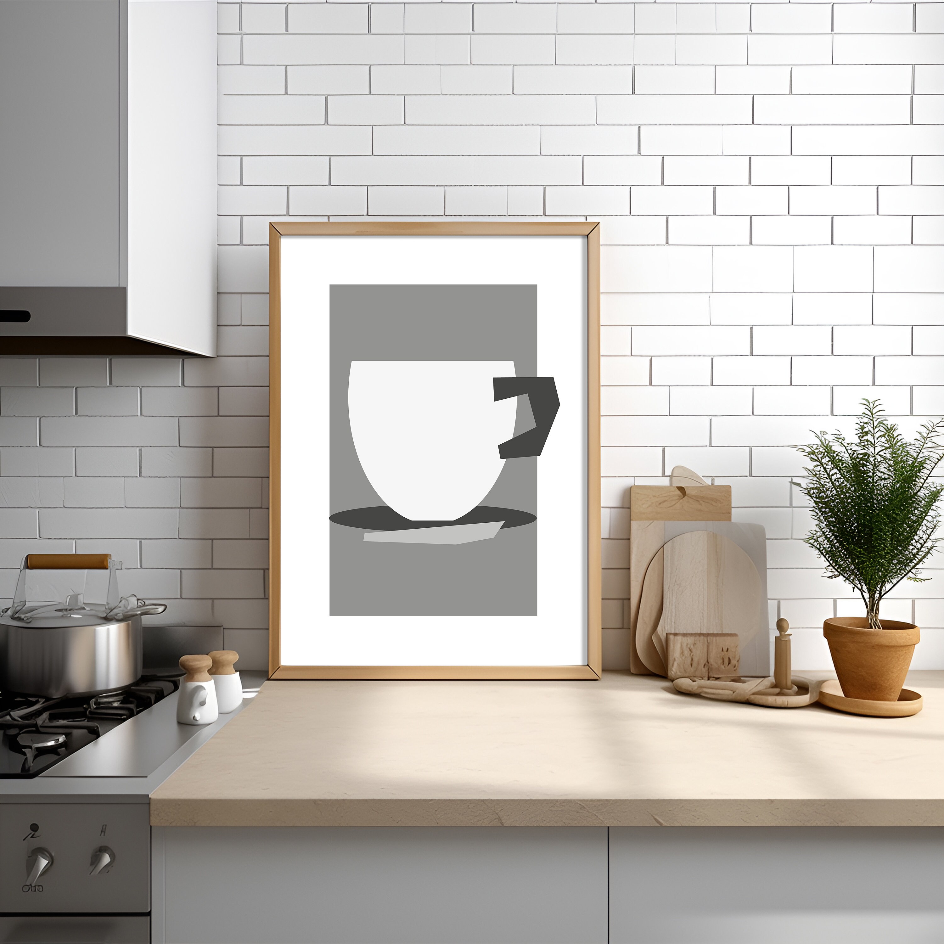 Set of 3 Prints Black and White Kitchen Decor Wall Art Dining Room Wall ...