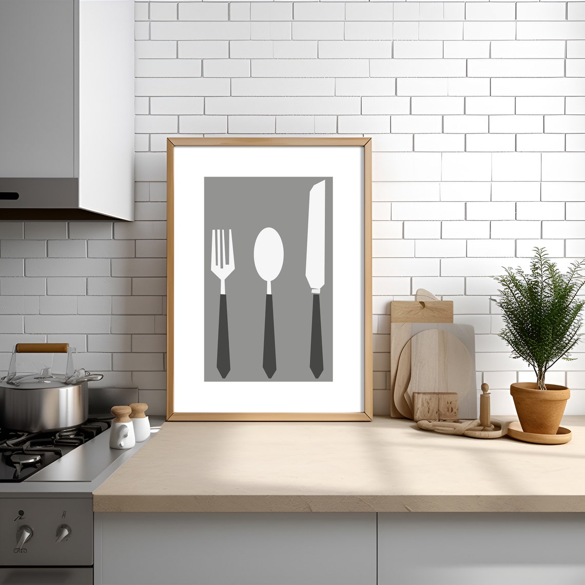 Set of 3 Prints Black and White Kitchen Decor Wall Art Dining - Etsy