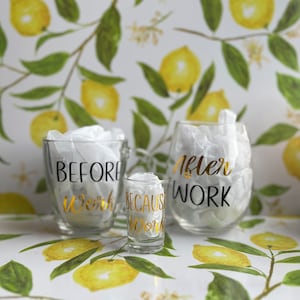 Custom wine glass-coffee mug-shot glass | vinyl lettering | vinyl decal | vinyl cups | gift set | custom cups
