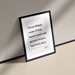 Kobe Bryant Motivation Inspirational Quote Printable Wall Art Office Decor