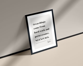 Kobe Bryant Motivation Inspirational Quote Printable Wall Art Office Decor