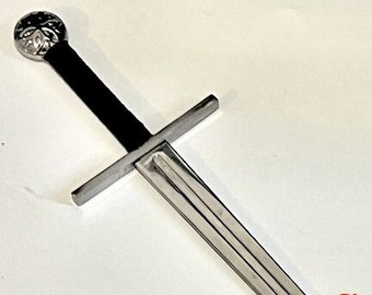 Épée de combat HEMA pleine soie, épée médiévale en acier au carbone, épée faite main, épée contondante de duel de sport