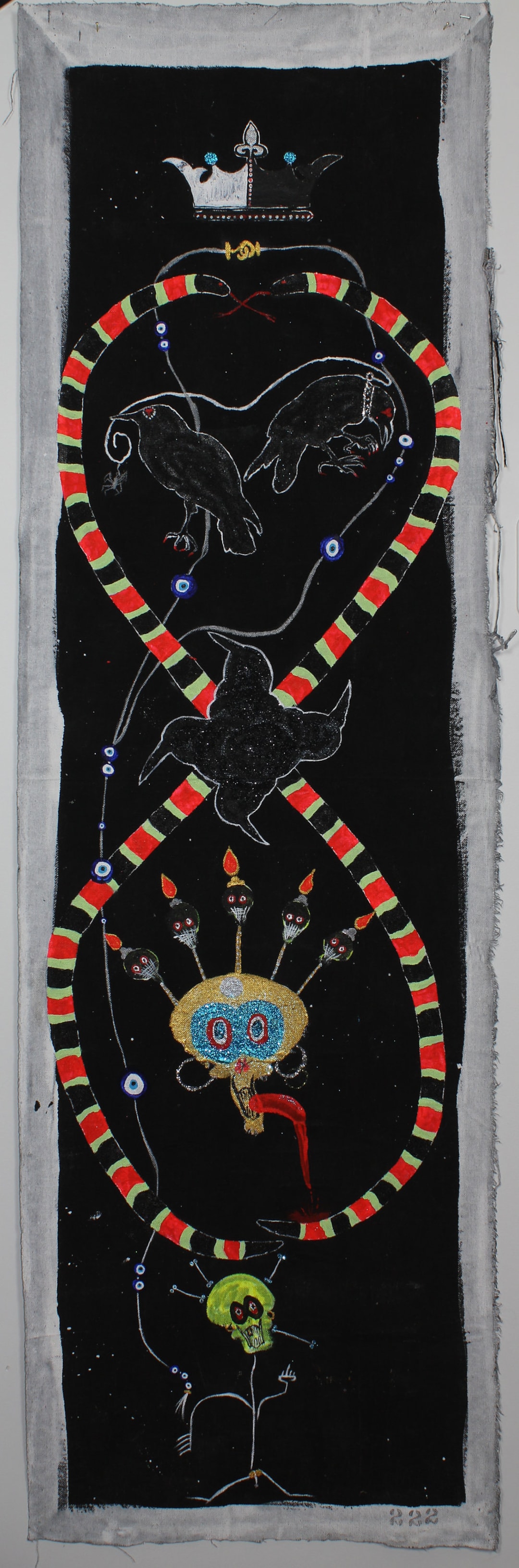 Raven Compass tibetan Scroll Map Art Acrylic Original Painting: Michael ...