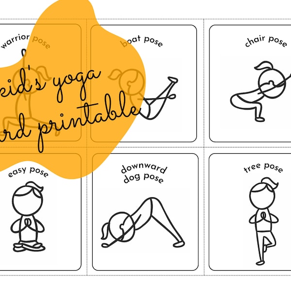 Kid's Yoga Card Printable | Yoga Cards | Kid's Yoga
