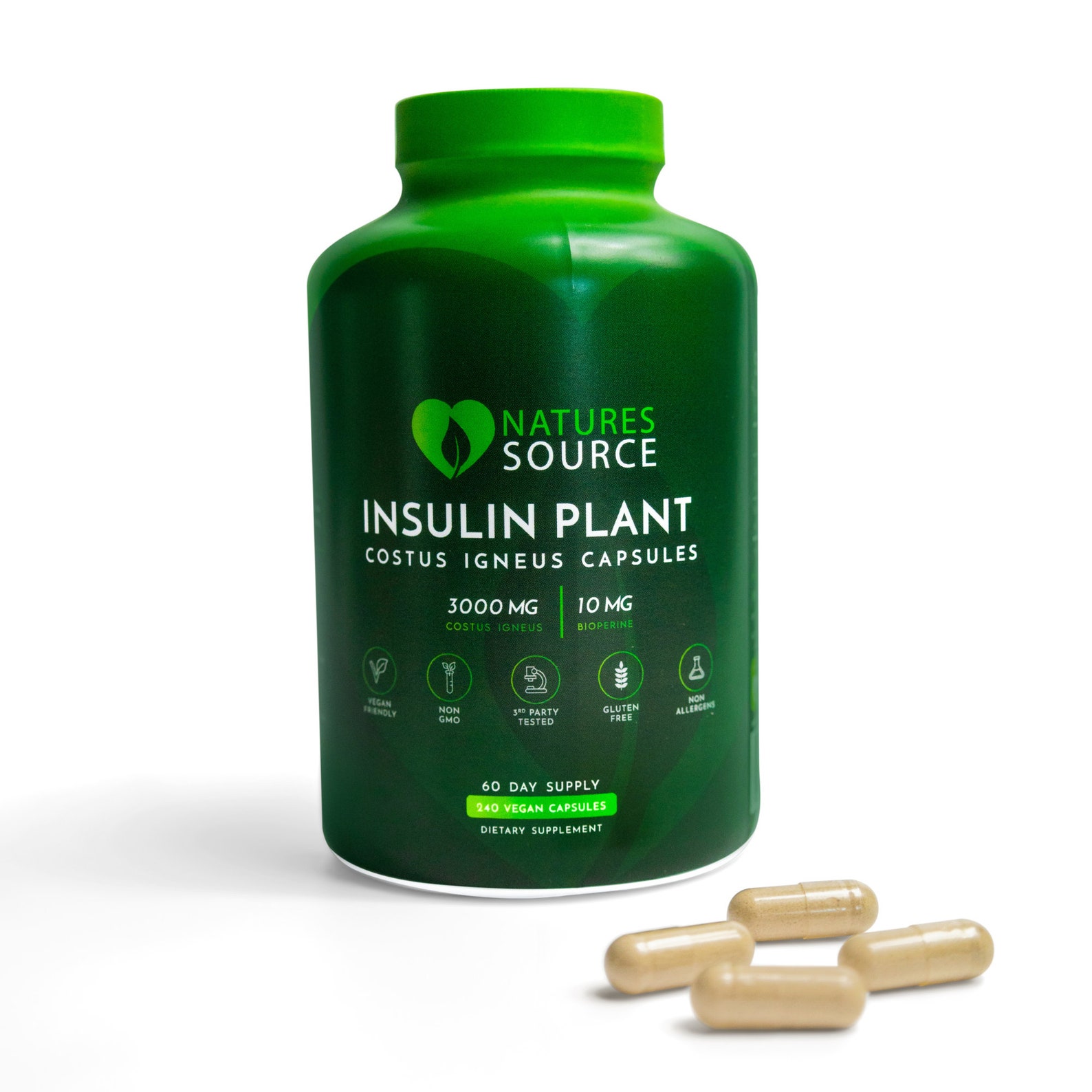 Natures Source Insulin Plant costus Igneus Capsules 2 Month Supply Etsy