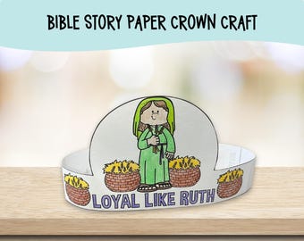Ruth Bible Story Paper Crown Craft for Sunday School Kids