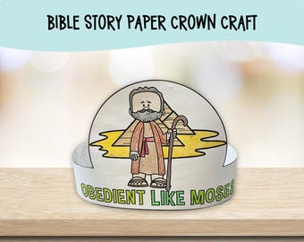 Moses Bible Story Paper Crown Craft for Sunday School Kids