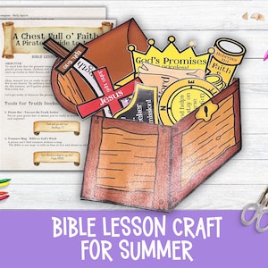Pirate-Themed Bible Lesson Craft for Summer, Build a Treasure Chest Activity for Christian Kids at Sunday School, Homeschool or VBS