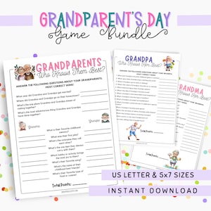 Who Knows the Grandparents Best? Printable Game - Grandparent&#39;s Day Game - Who Knows Grandma/Grandpa Best? Game