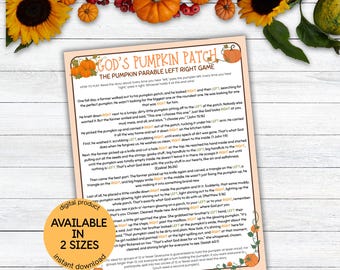 The Pumpkin Parable Left Right Game for Sunday School or Church Teen and Adults Activities