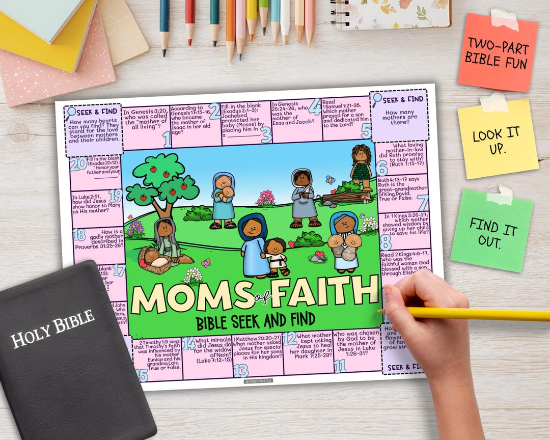 Moms of Faith Bible Seek and Find, Mothers Day Bible Scavenger Hunt ...