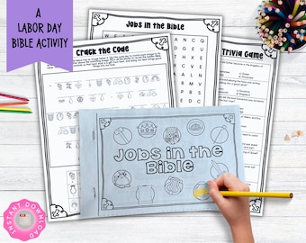 Jobs in the Bible Half-Page Book and Activity Pages as a Labor Day Sunday School Activity