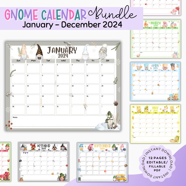 January 2024 Calendar Printable Etsy