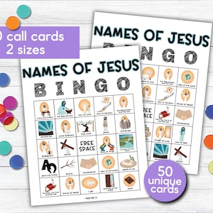 Names of Jesus Bingo Game | Christian Games for Church, Sunday School, and Family Fun