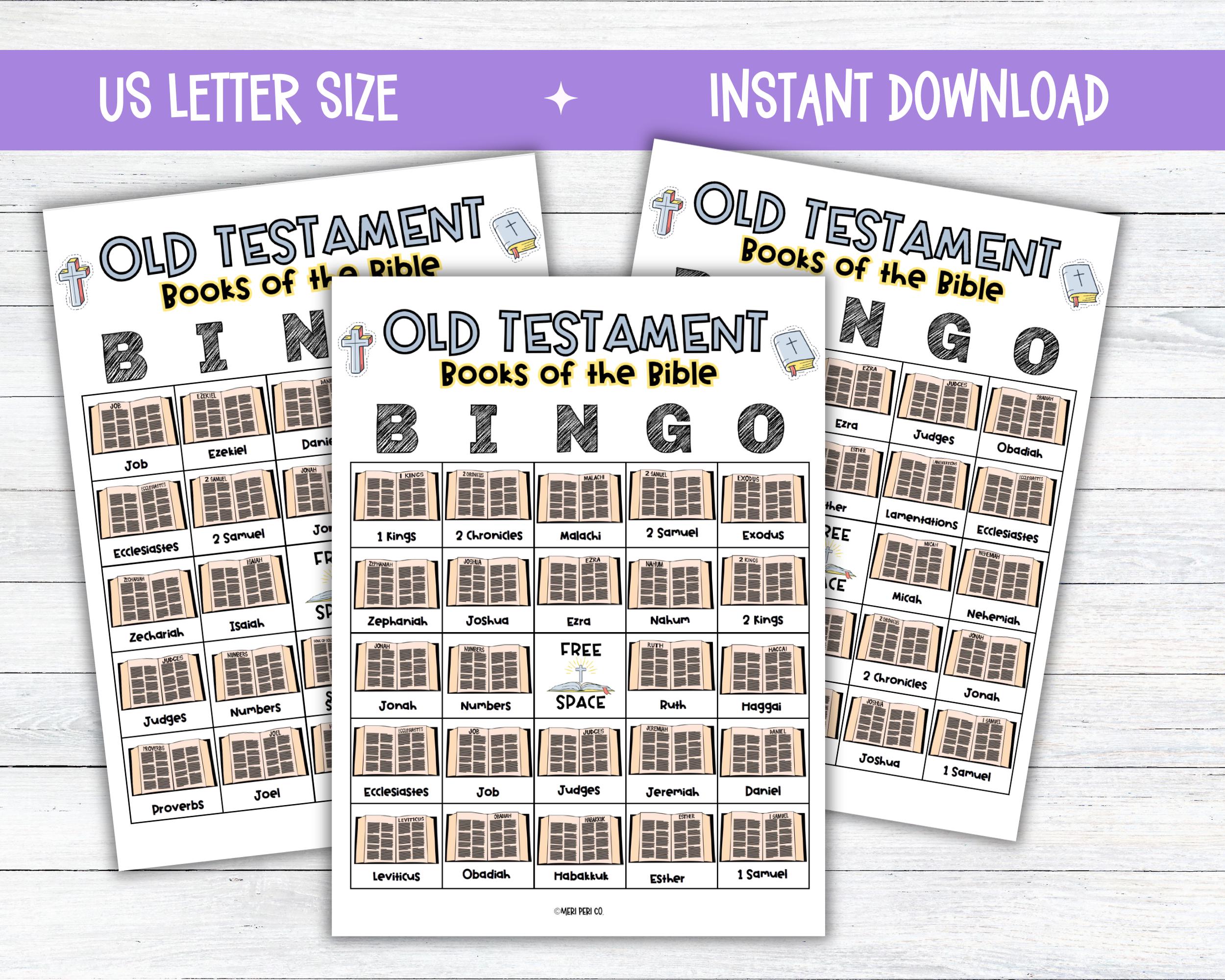 Old Testament Books of the Bible Bingo | Christian Games for Sunday ...